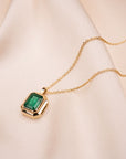 14k Emerald Tiered Bezel Necklace