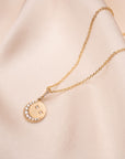 Diamond Crescent Moon Necklace.10 CTW