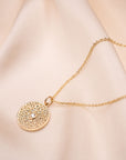 Beaded Circle Diamond Necklace