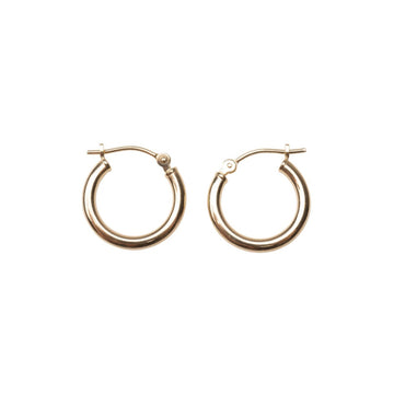 14k Solid Gold 15mm Clasp Hoops