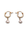 Gold Pearl Clasp Hoops