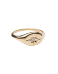 14k Gold Starburst Signet Ring