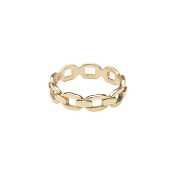 14k Gold Chain and Link Ring