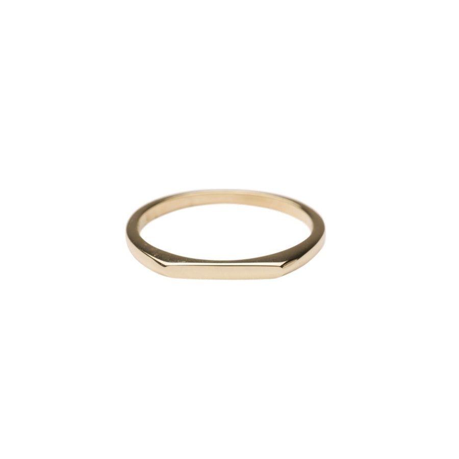 14k Gold Thin Signet Ring – RG