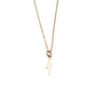 Gold Tiny Lightning Bolt Charm Necklace