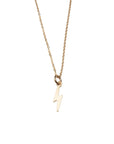 Gold Tiny Lightning Bolt Charm Necklace