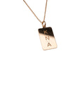 Gold Initial Rectangle Necklace