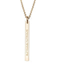 Gold Vertical Bar Charm Necklace