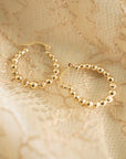 14k Gold Dotted Hoops