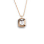 14k Emerald Cut Aquamarine Necklace