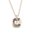 14k Emerald Cut Aquamarine Necklace