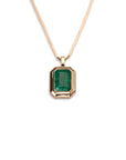 14k Emerald Tiered Bezel Necklace