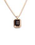 Black Onyx Tiered Bezel Necklace - 16’’ Box Chain + Pendant