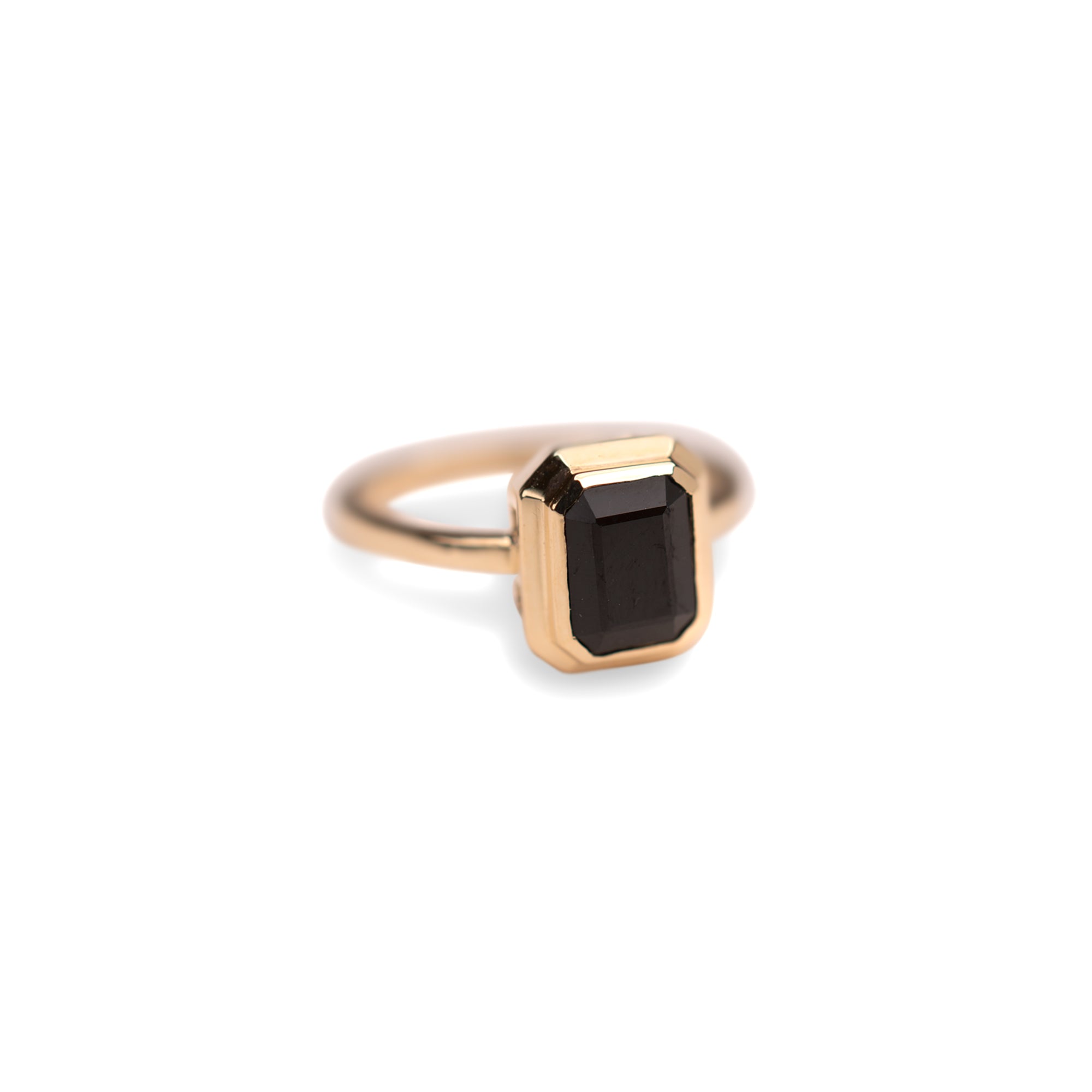 Black Onyx Tiered Bezel Ring - Yellow Gold / 3 - Fine Jewelry