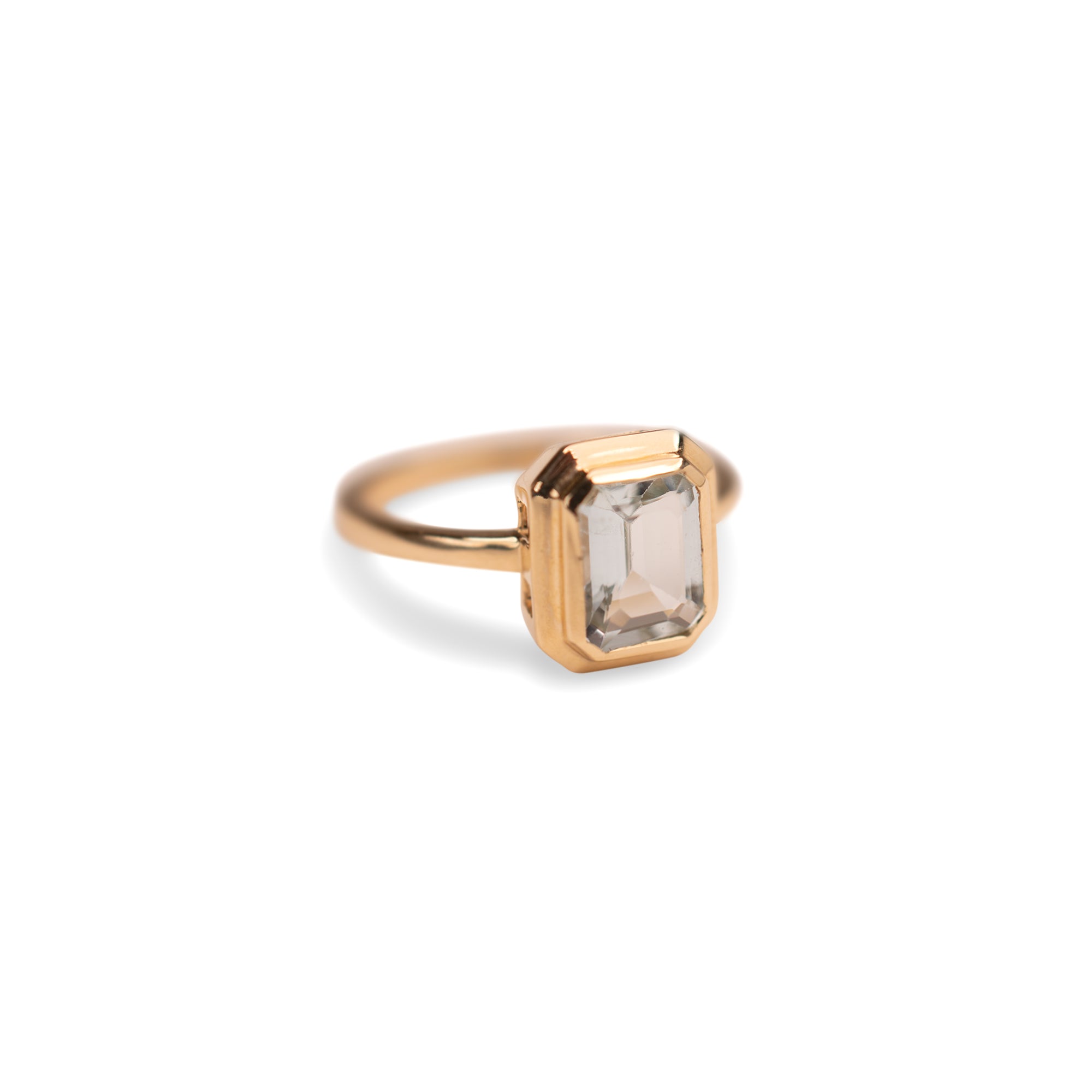 Aquamarine Bezel Ring - Yellow Gold / 3 - Fine Jewelry