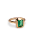 14k Emerald Tiered Bezel Ring