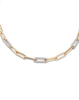 14k Paperclip Diamond Link Necklace