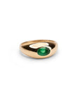 14k Oval Emerald Dome Ring