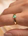 14k Emerald Bezel Ring