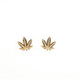 14k Gold Cannabis Studs