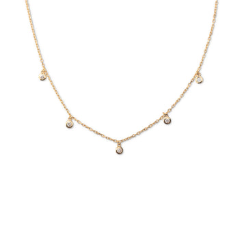 14k 5 Diamond Necklace | 2mm