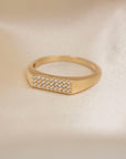 14k Pave Signet Ring