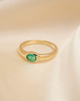 14k Emerald Bezel Ring