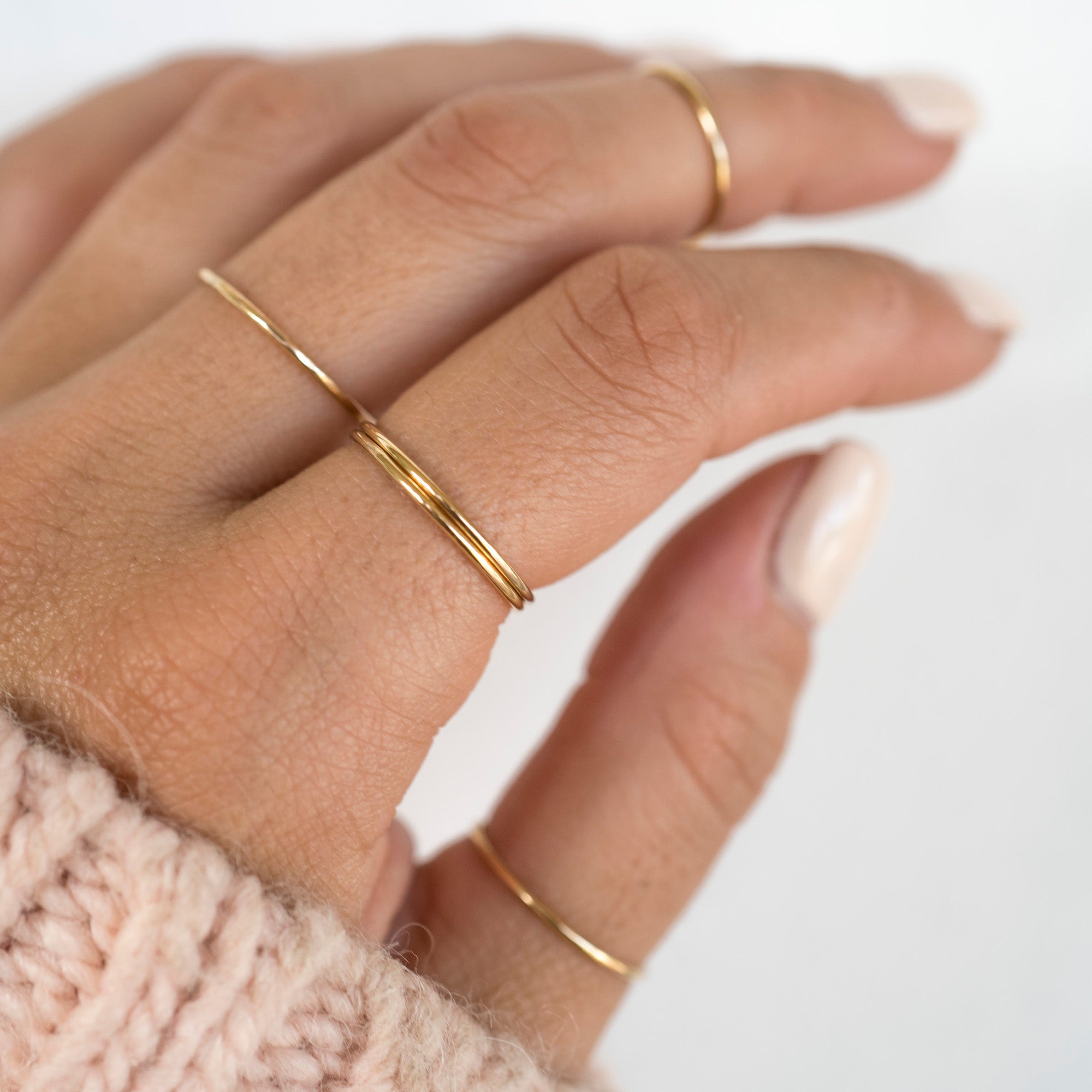 Gold Stackable Ring Set of 3