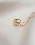 14k Padlock Heart Necklace