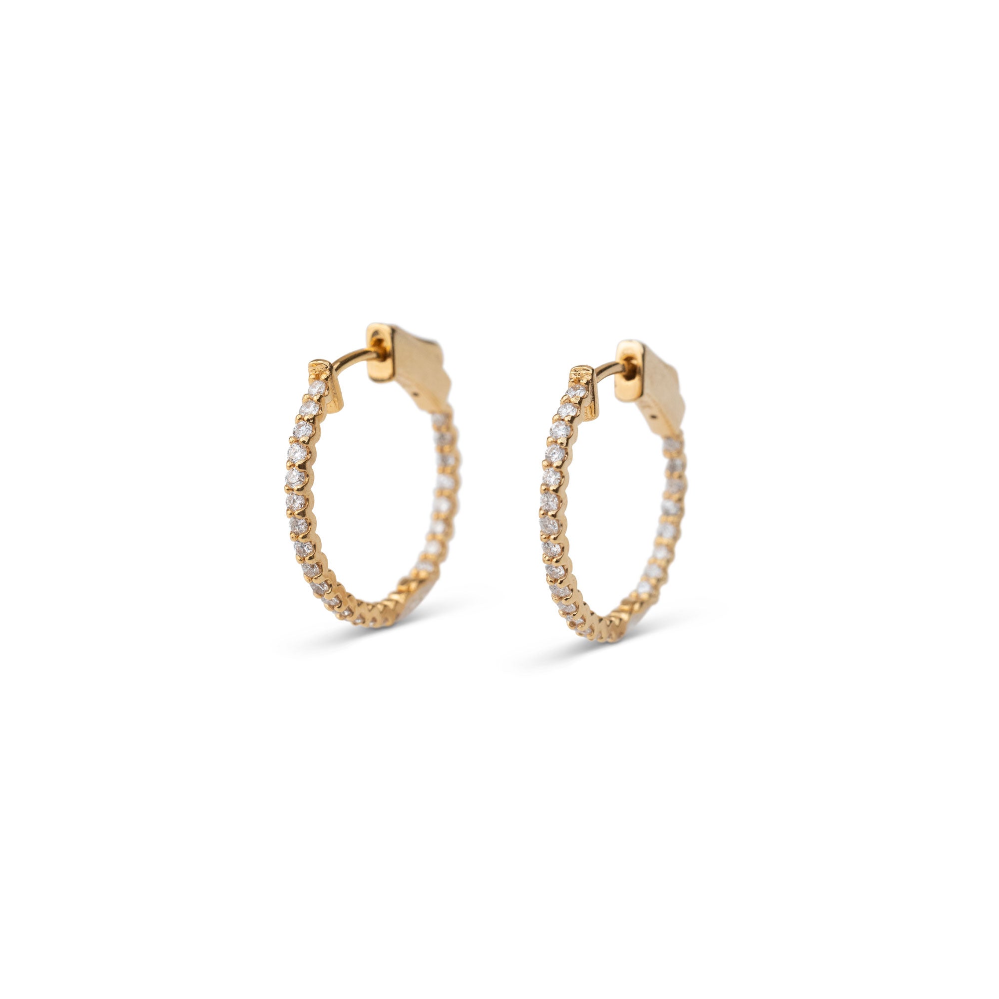 Diamond Inside Out Hoops - Fine Jewelry