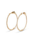 14k Medium Diamond Inside Out Hoops