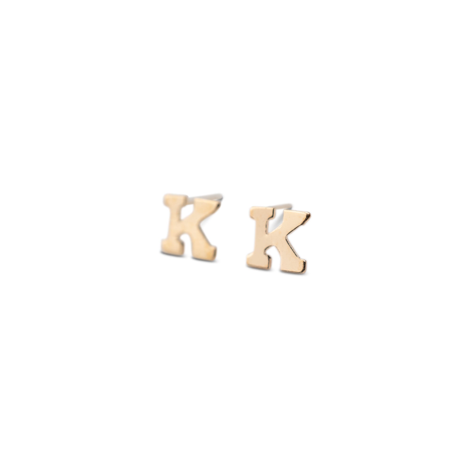 14k Gold Alphabet Studs