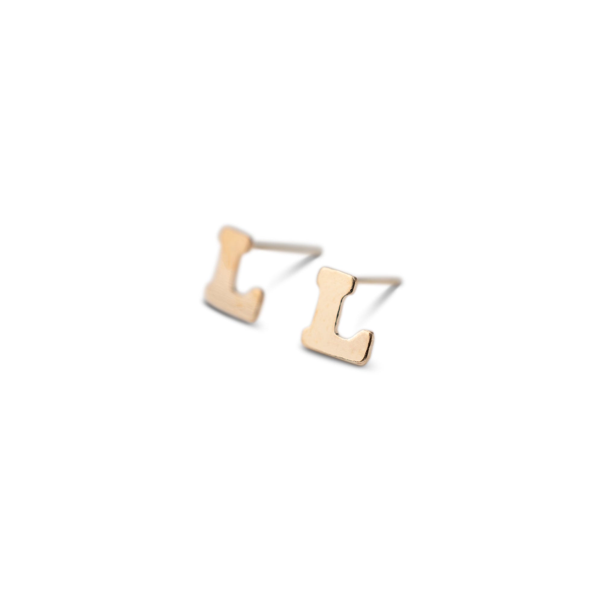 14k Gold Alphabet Studs