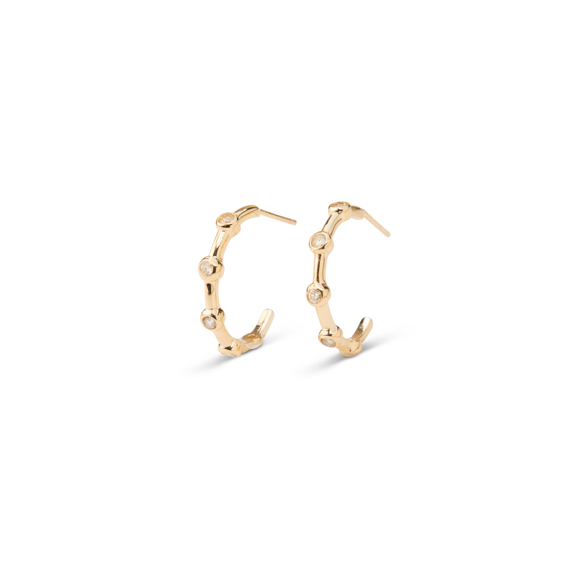 Diamond Leo Bezel Hoops