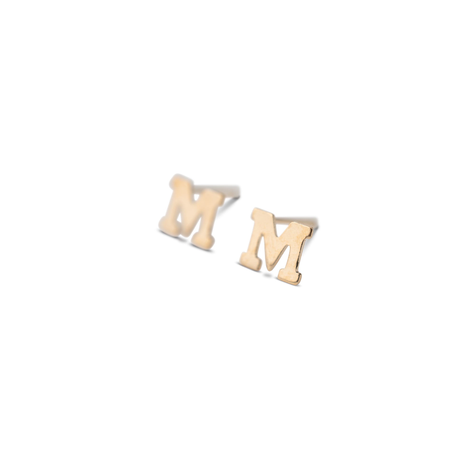 14k Gold Alphabet Studs