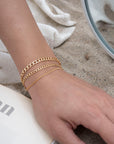 Gold Thin Curb Link Bracelet