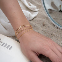 Gold Thin Curb Link Bracelet