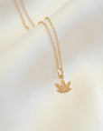 14k Gold Cannabis Necklace