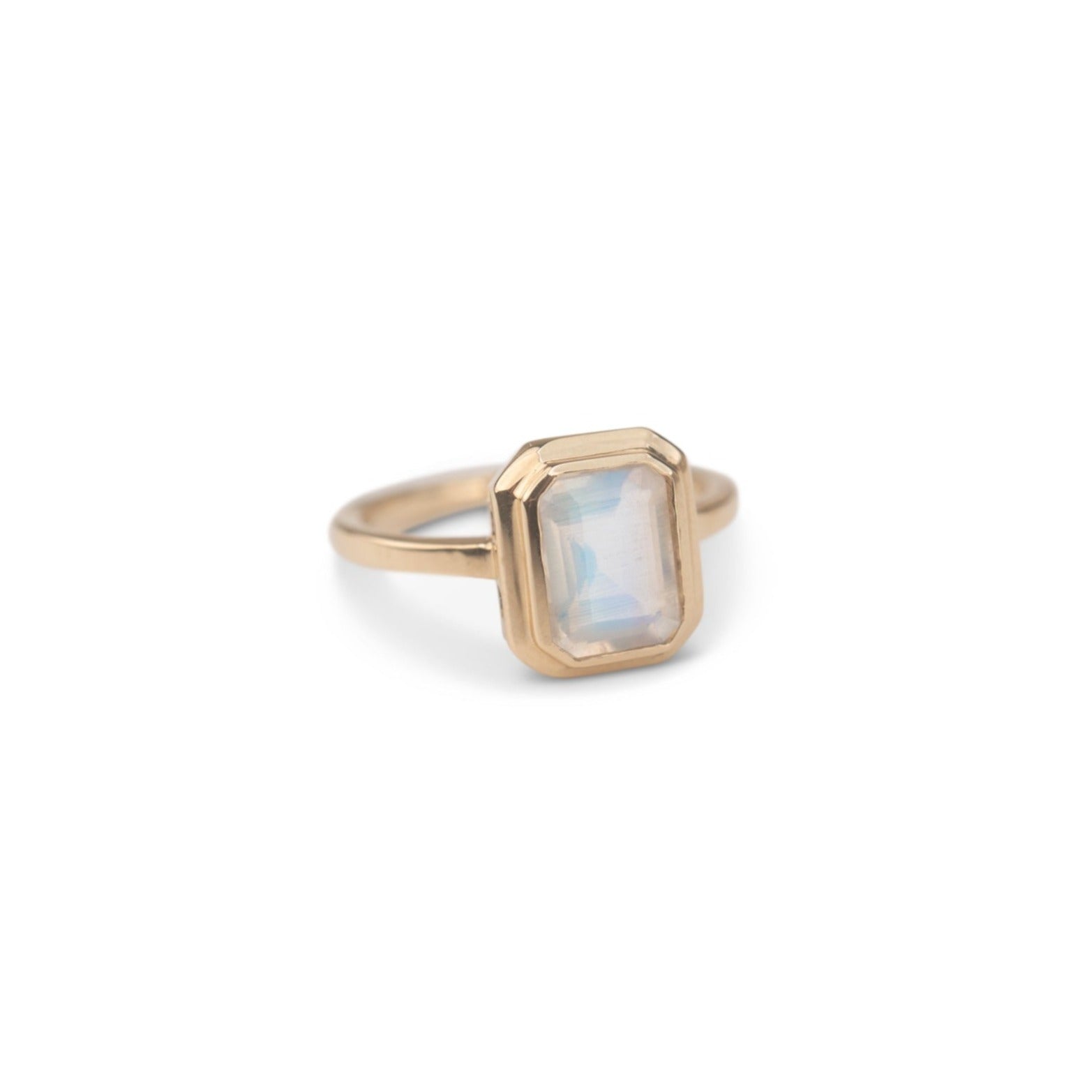 14k Moonstone Tiered Bezel Ring