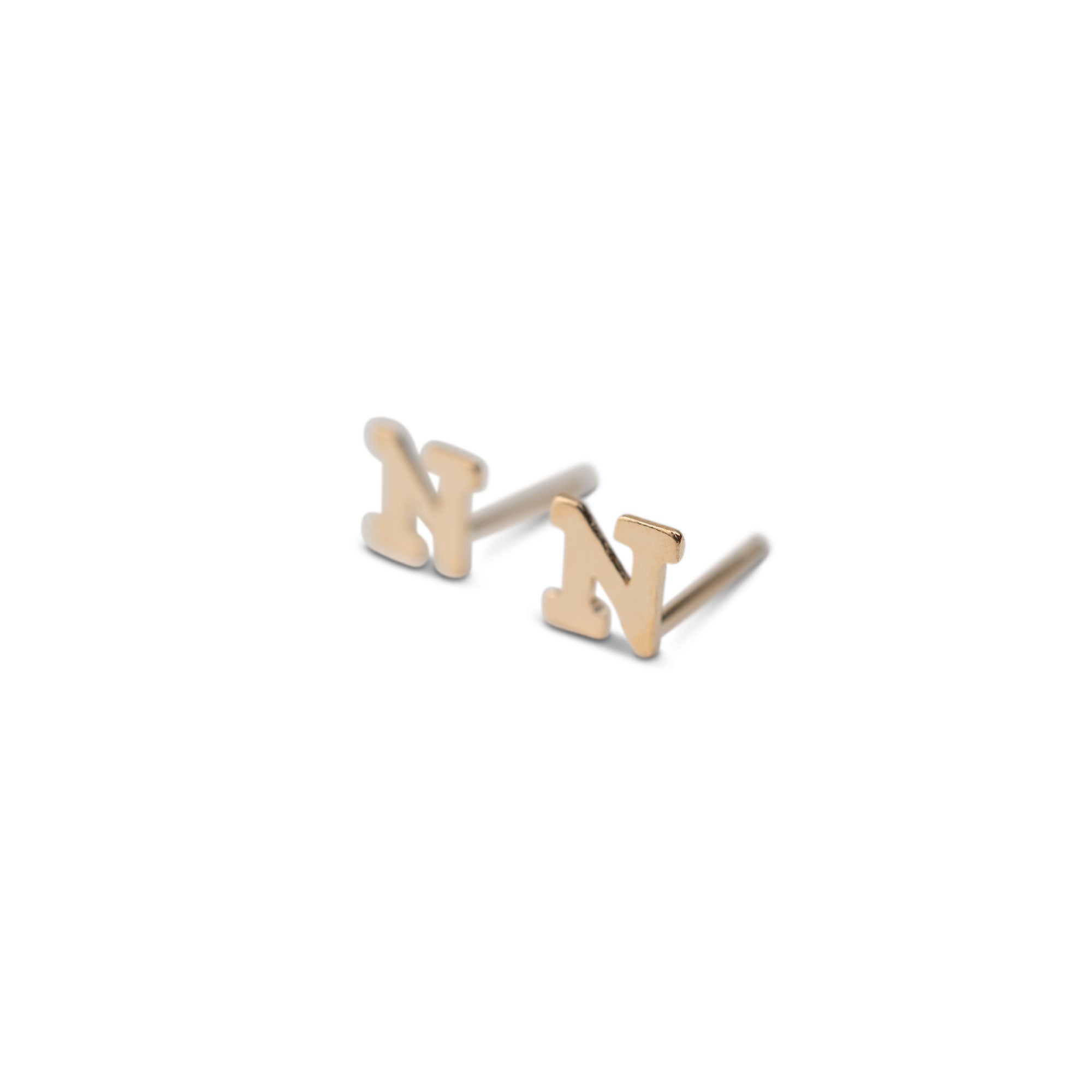 14k Gold Alphabet Studs