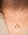 Gold Wishbone Necklace