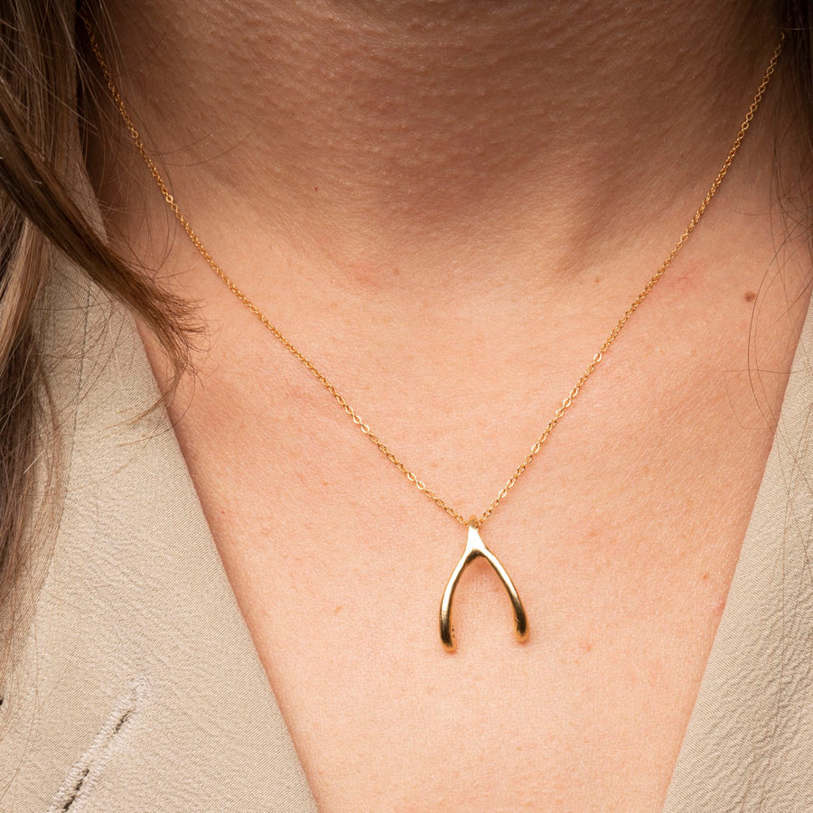 Bella & Wren Design | Leah Alexandra Wishbone Necklace | Gold
