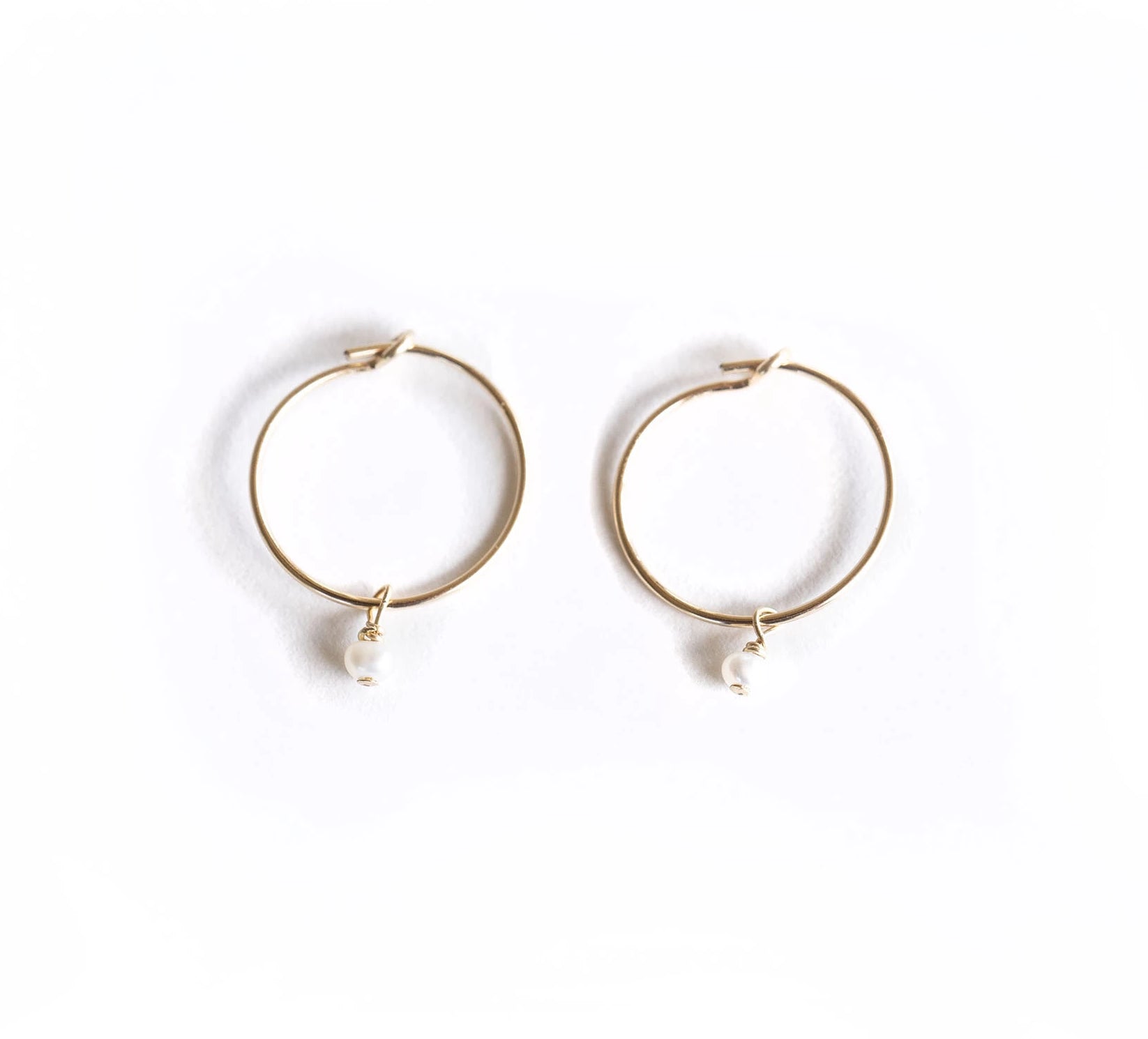 Dainty Pearl Hoops