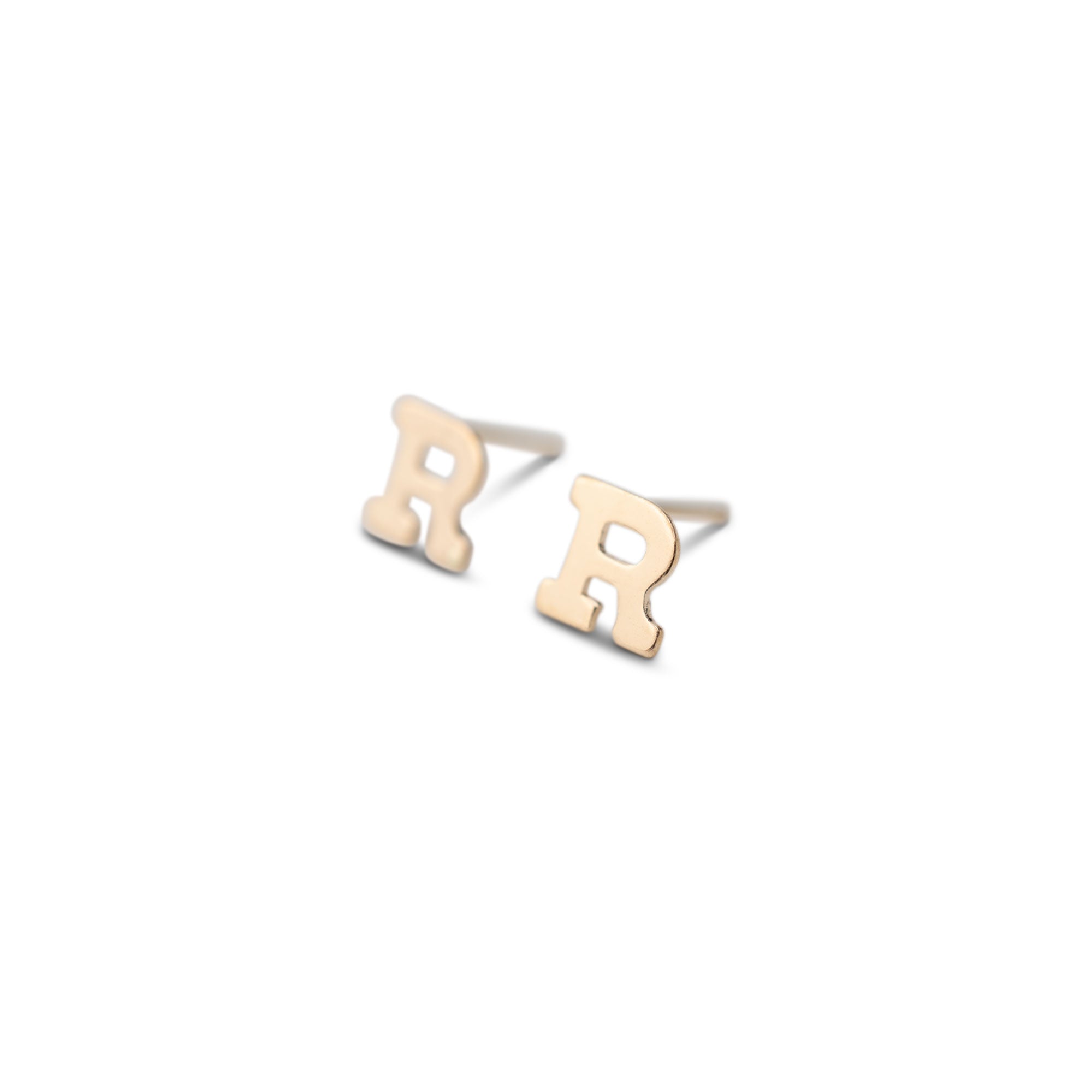 14k Gold Alphabet Studs