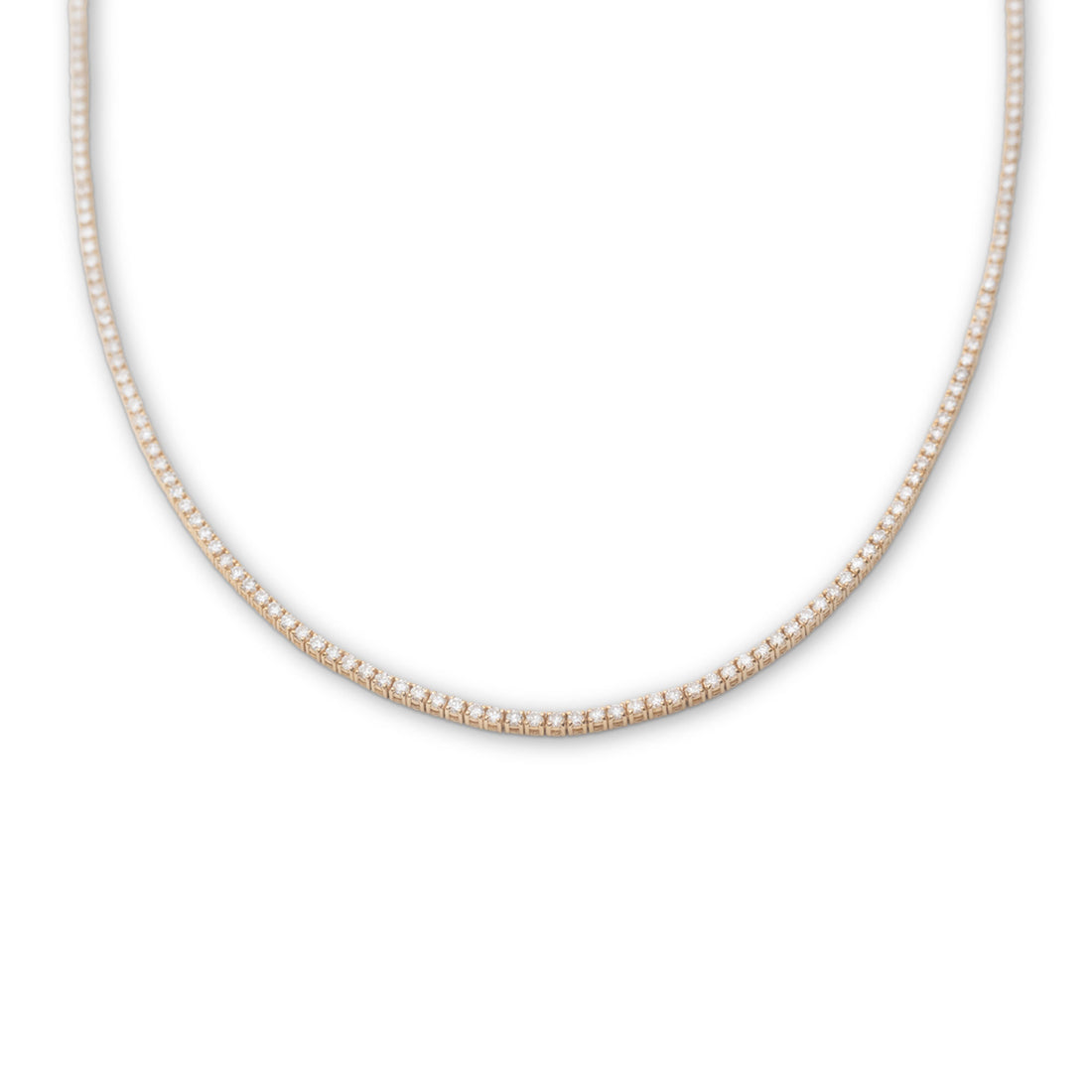 14k Diamond Tennis Necklace | 4 CTW