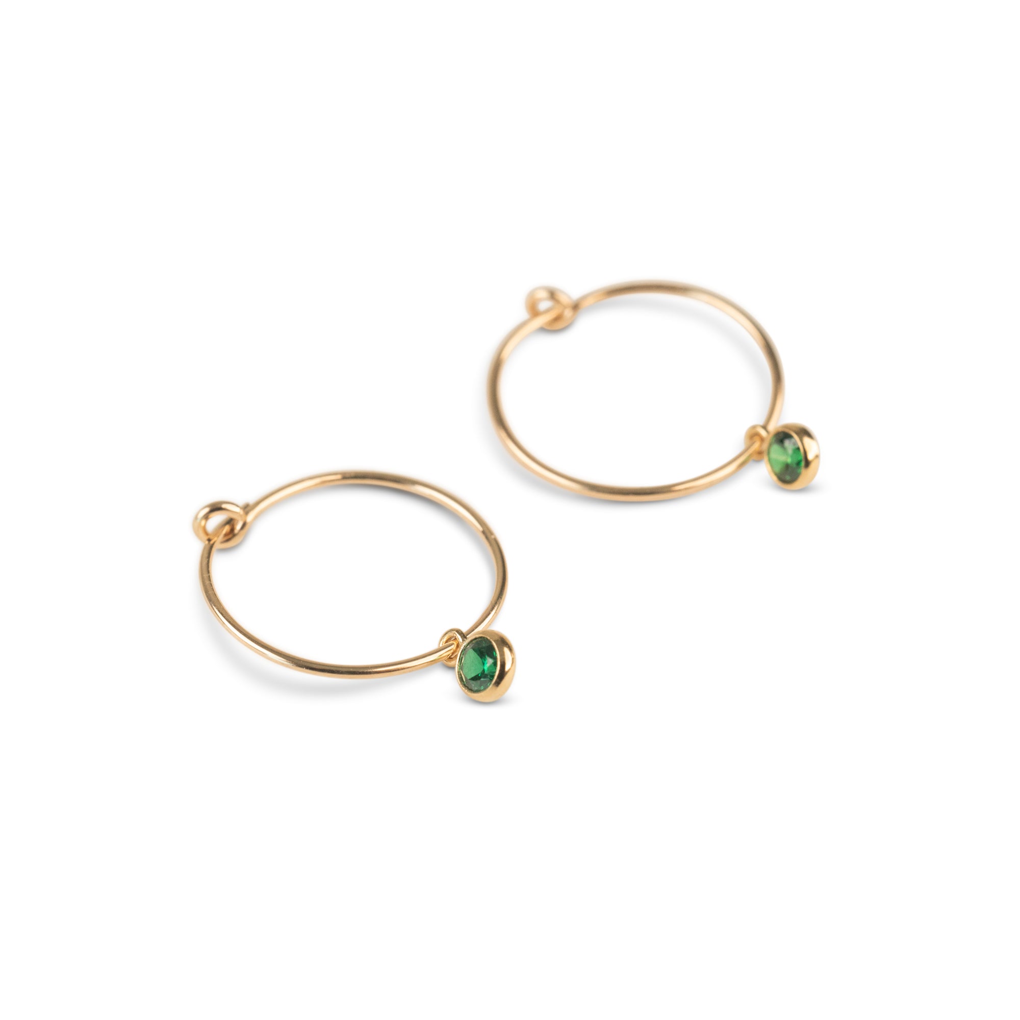 Gold Dainty Crystal Hoops