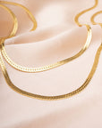 Gold Herringbone Necklace | 3mm