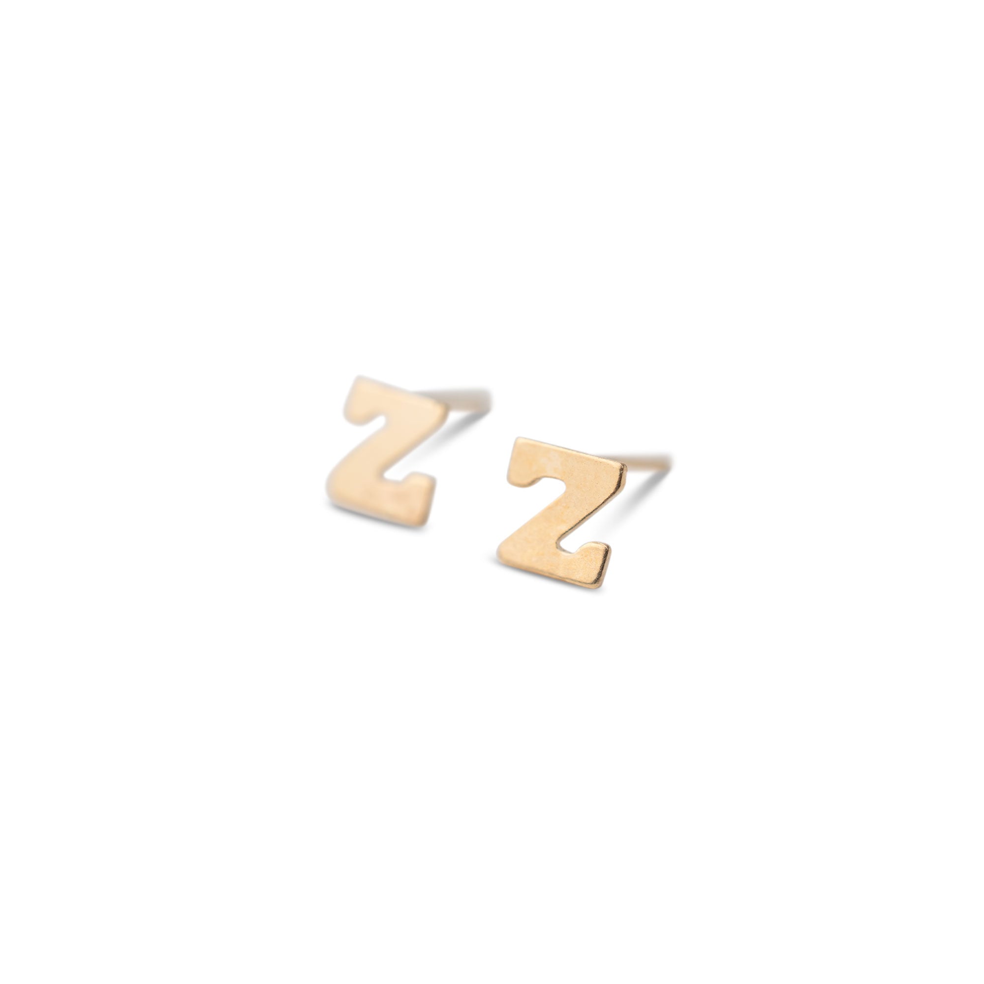 14k Gold Alphabet Studs