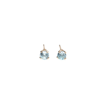 Gold Crystal Studs | Light Blue