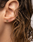 14k Gold Cannabis Studs